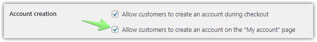 Allow customers to create an account on the my account page