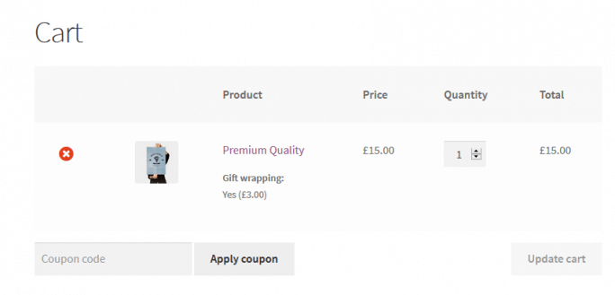 Gift wrapping feature in the cart - WooCommerce