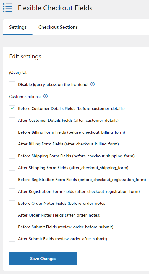 woocommerce custom checkout page plugins settings