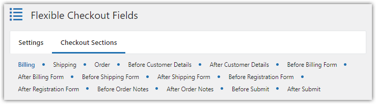 checkout sections to add custom fields woocommerce