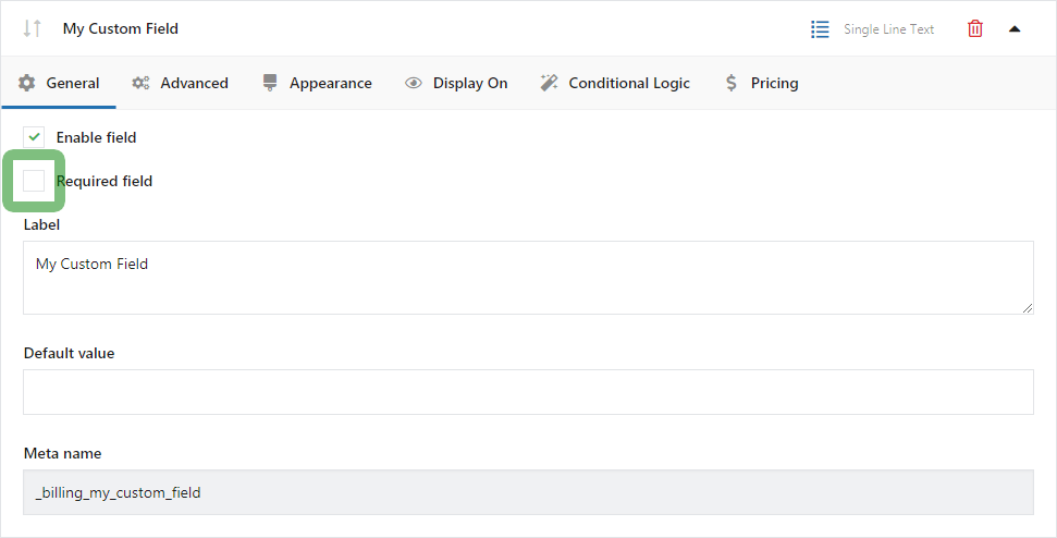Required field in the WooCommerce checkout form - settings