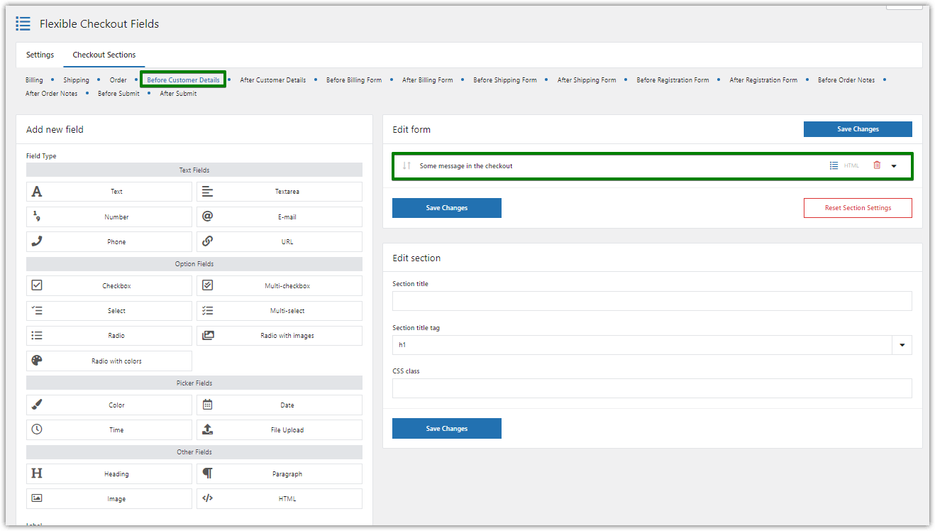 Customize WooCommerce Checkout Page - Custom fields (free plugin)