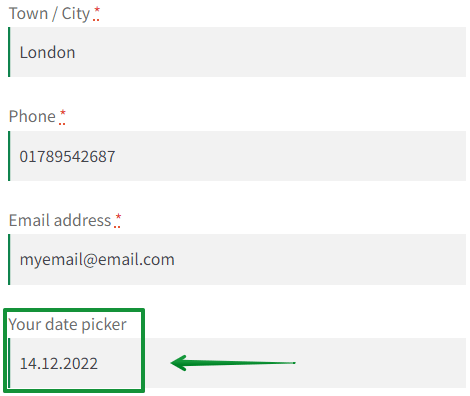 woocommerce date time picker in the checkout form