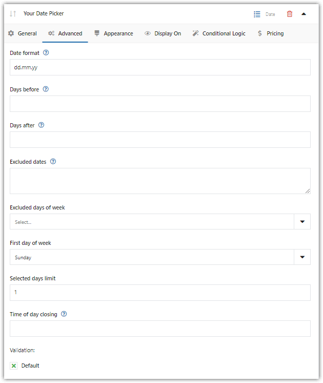 WooCommerce Checkout Date picker: Edit field