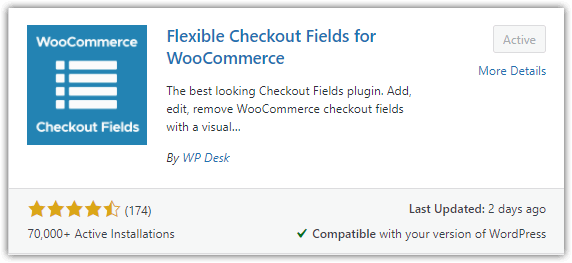 Flexible Checkout Fields - ratings and info