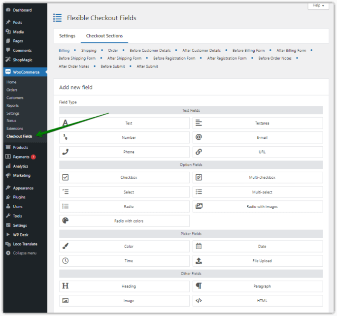 woocommerce checkout required fields