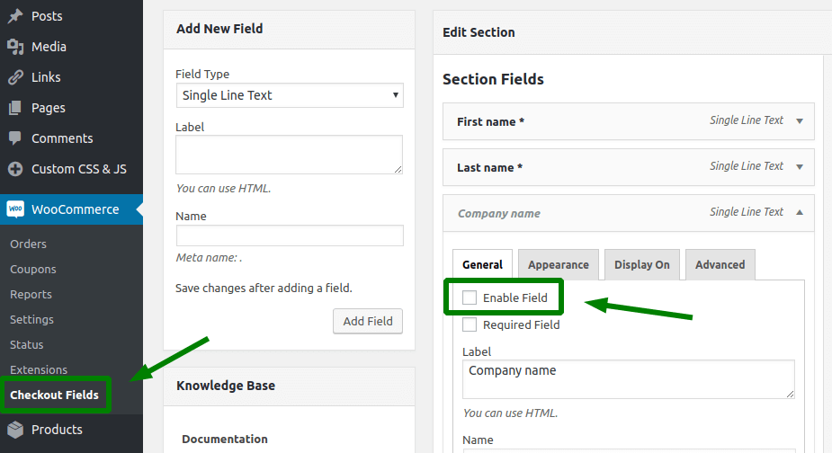 WooCommerce checkout without address due to disabling fields