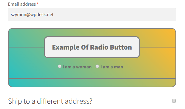 Example of Radio Button styling