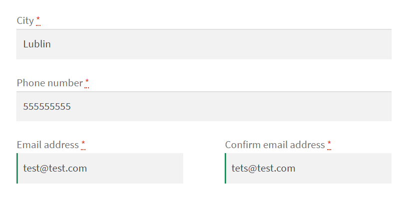 confirm the user email address field in the WooCommerce checkout