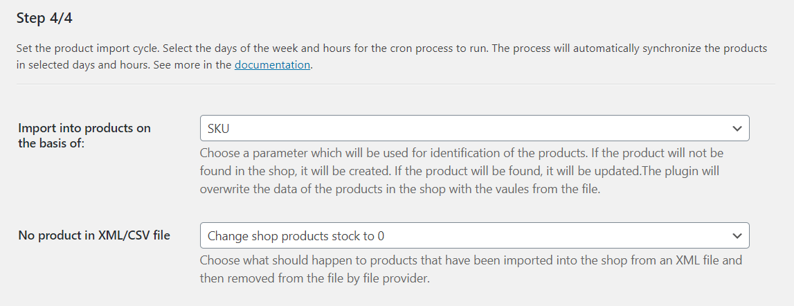 Import products synchronization Dropshipping XML WooCommerce options