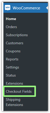 Flexible Checkout Fields - plugin settings in the WooCommerce menu