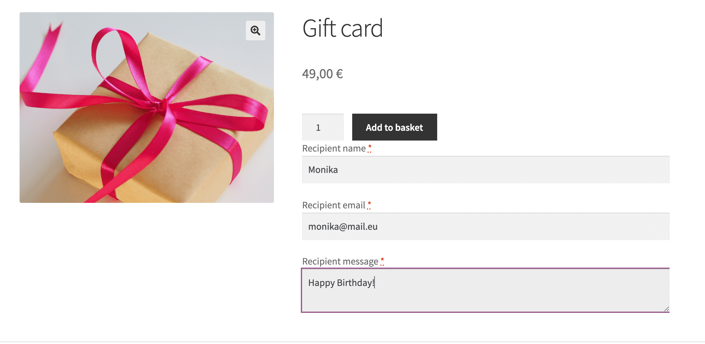 Gift card in your store with Flexible PDF Coupons WooCommerce