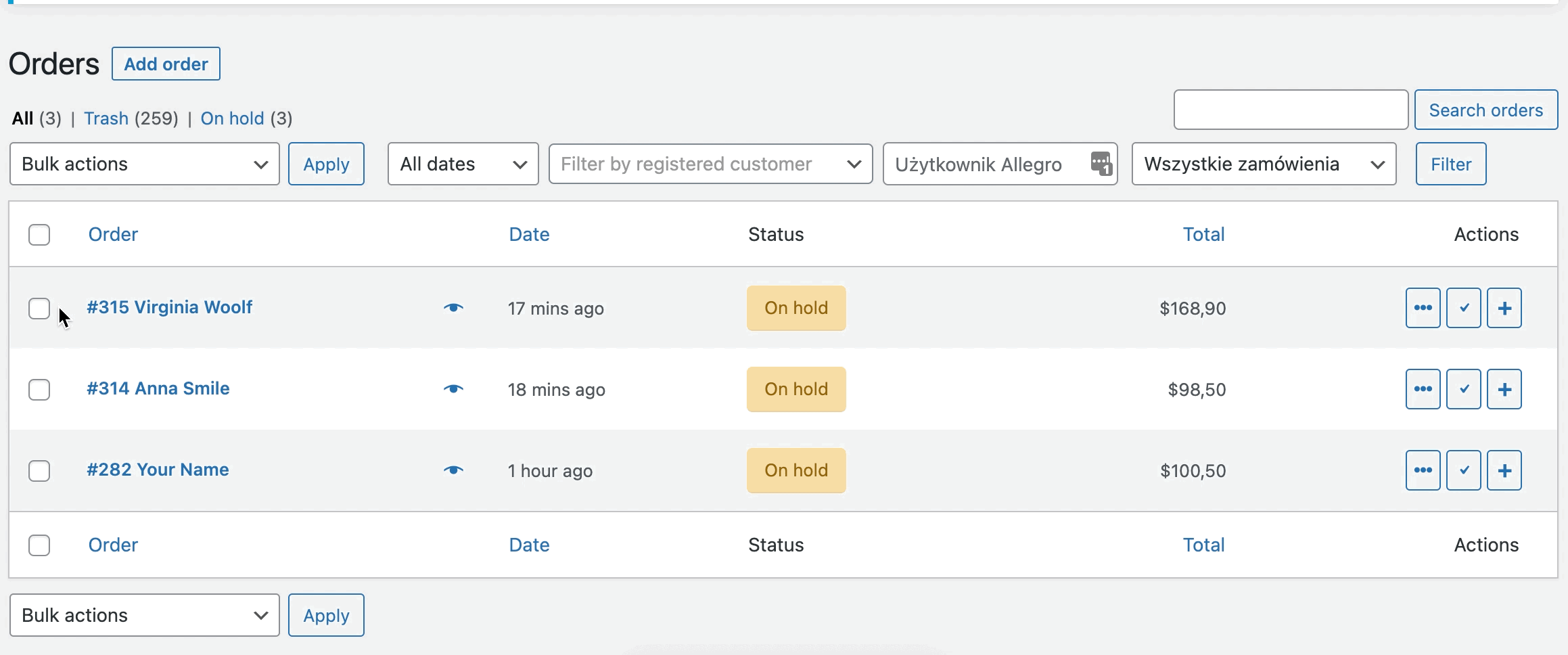 Printing the WooCommerce Order Packing list