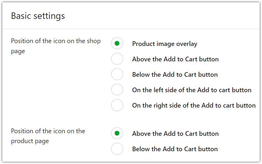 basic plugin settings