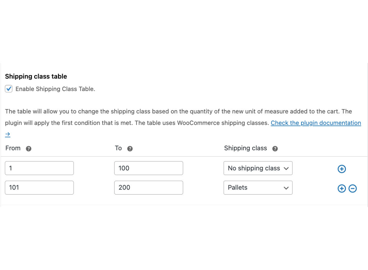 Flexible Quantity - Shipping Table - change shipping class based on product quantity