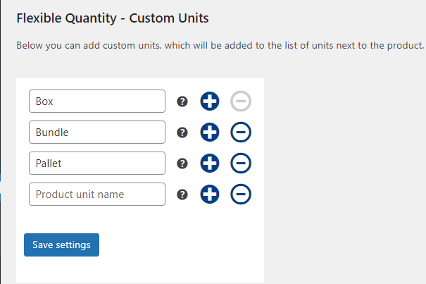 Adding custom units of measure in WooCommerce