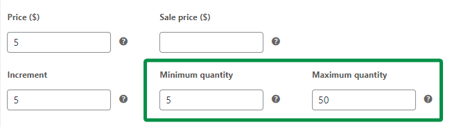 Change the minimum and maximum quantity of the WooCommerce products