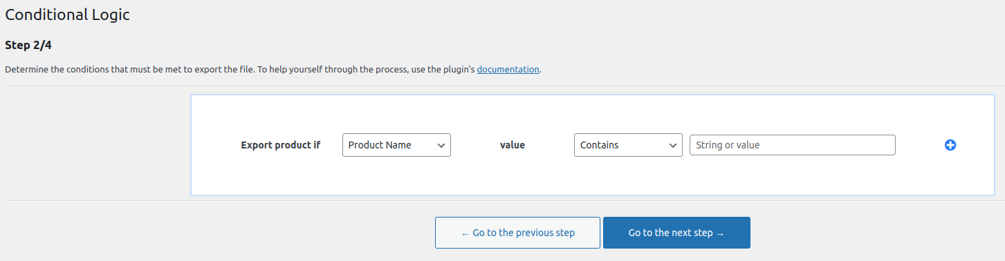 Conditional logic for product export in WooCommerce