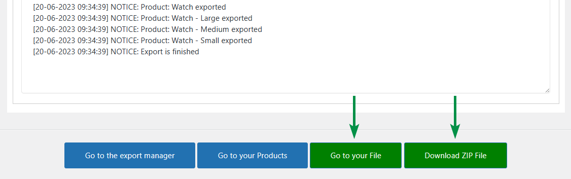 Get exported files with WooCommerce products and their images