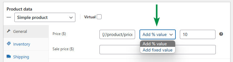 Modify prices by a value or percentage