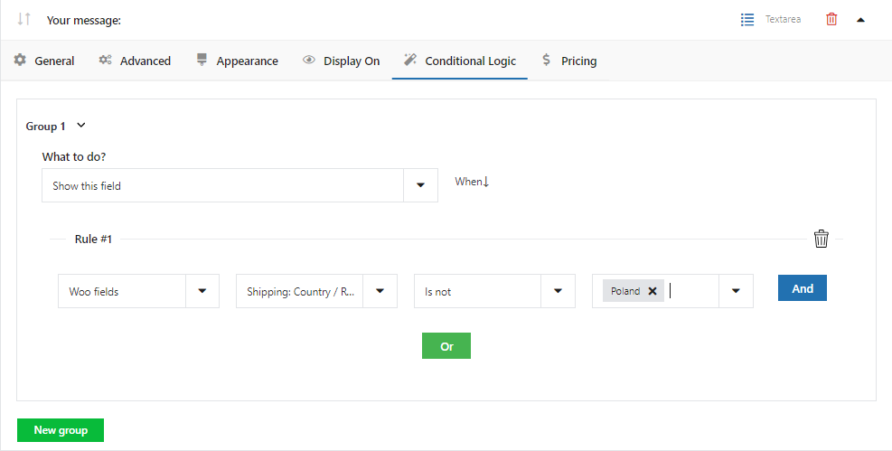 woocommerce conditional checkout fields