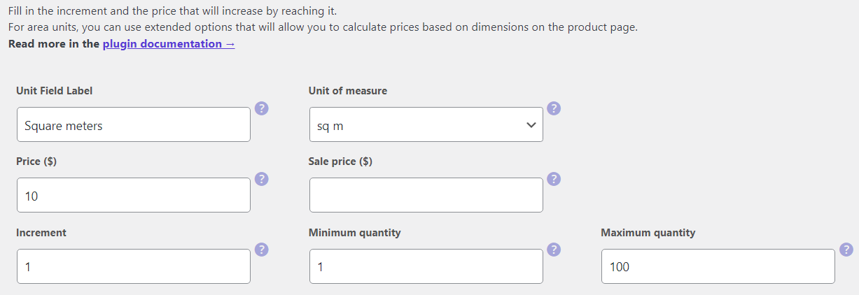 Add a new dimension unit of measure for a WooCommerce product