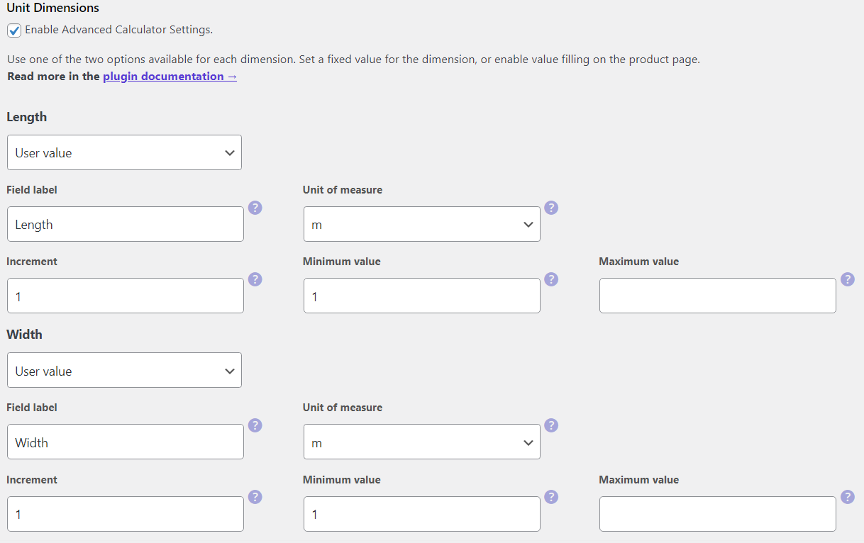 Flexible Quantity - Enable the Unit Dimensions for better price calculations in WooCommerce