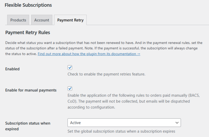 Payment retrials and email notifications for subscriptions