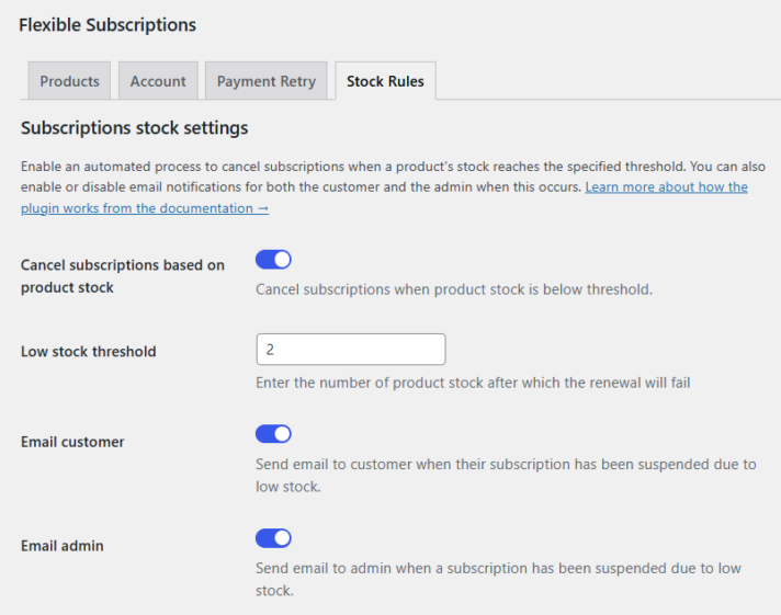 Auto cancel subscriptions in WooCommerce based on stock