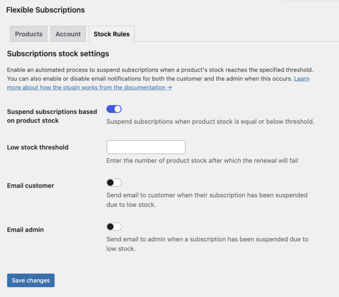 Flexible Subscriptions - Suspend subscription based on product stock 