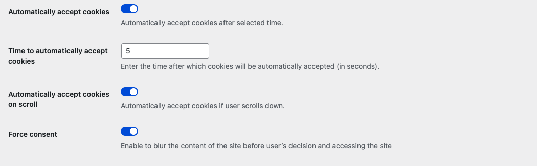 Flexible Cookies - Automatic consent