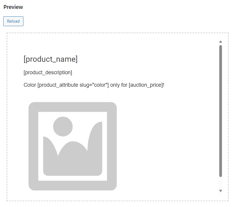 Allegro WooCommerce – description template preview