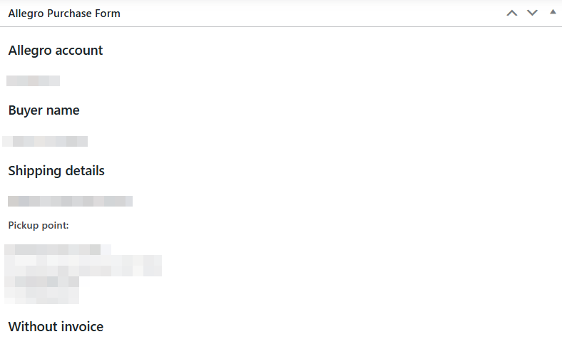 Allegro WooCommerce - purchase form