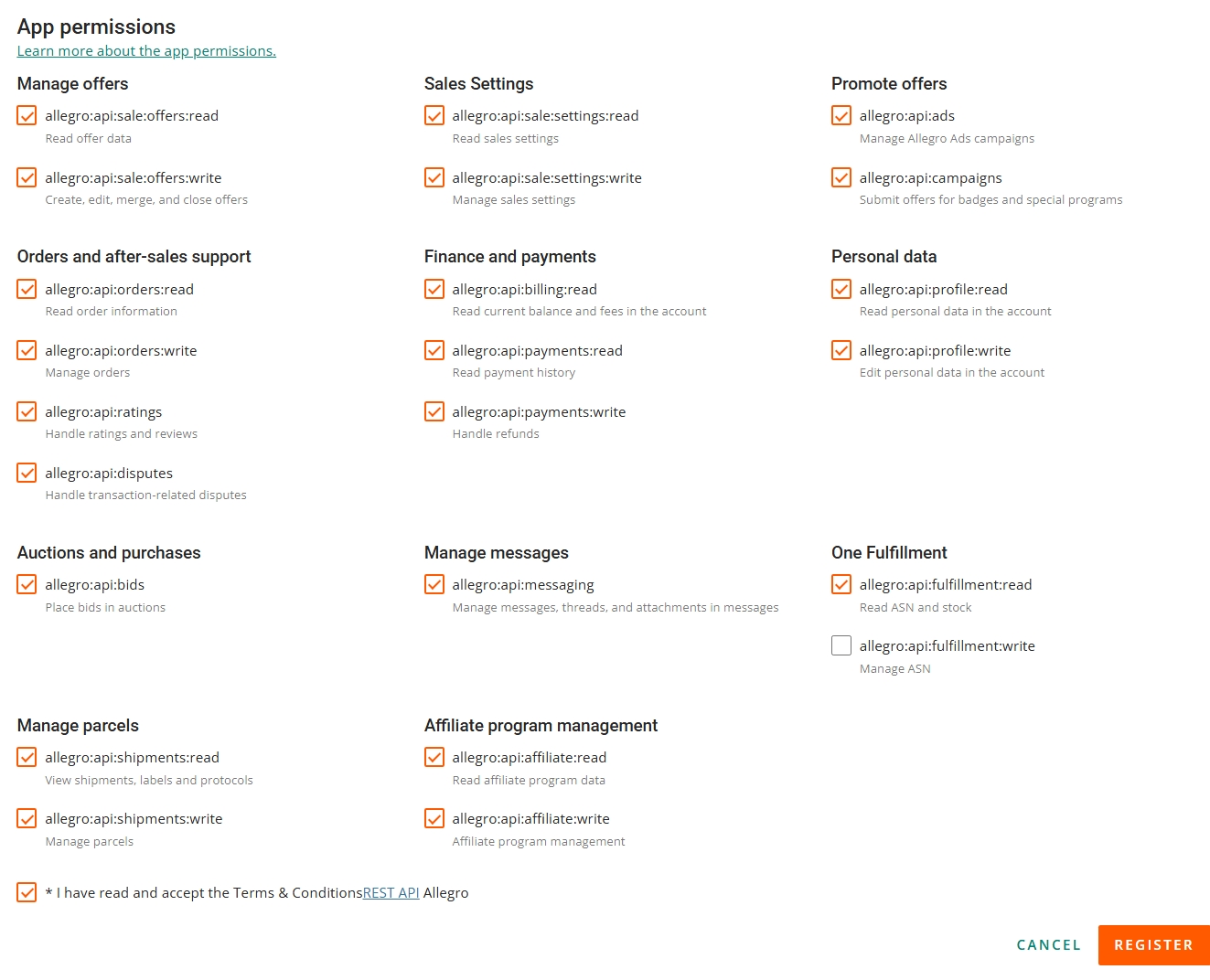 App permissions