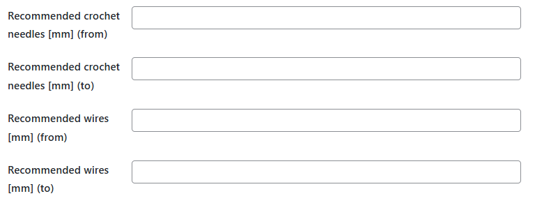 Auction data fields - from to - example