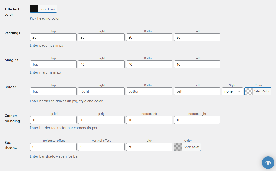 Cookie bar text color customization in Flexible Cookies Style Add-on