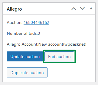 Ending an auction