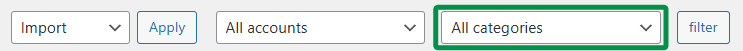 Filtering auctions by category