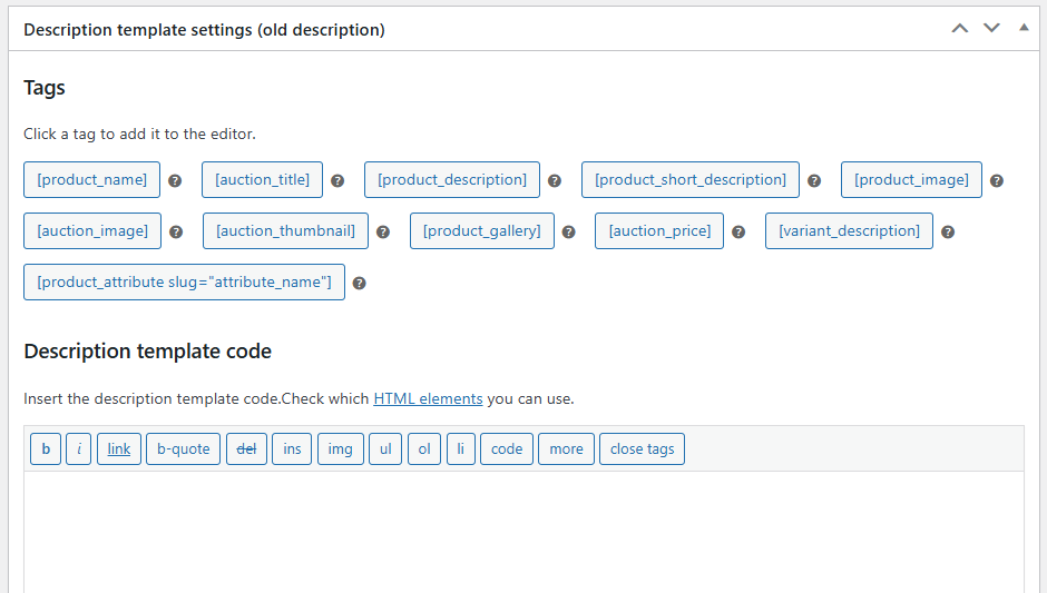 The old description editor