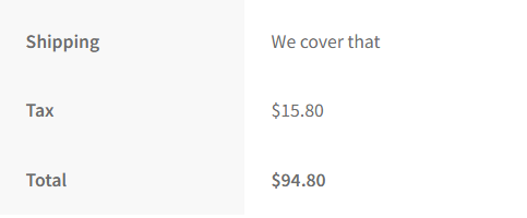 No shipping methods text example