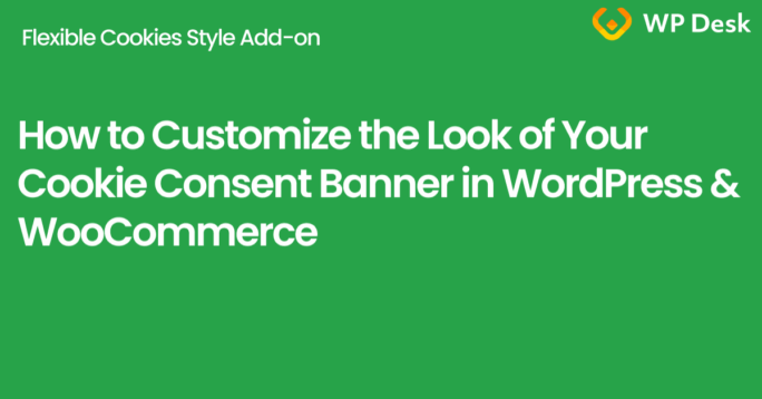 Customize cookie banner WordPress – article banner with title and WP Desk logo