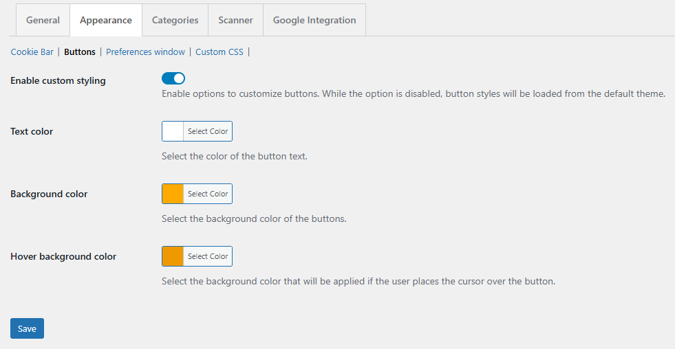 Flexible Cookies buttons