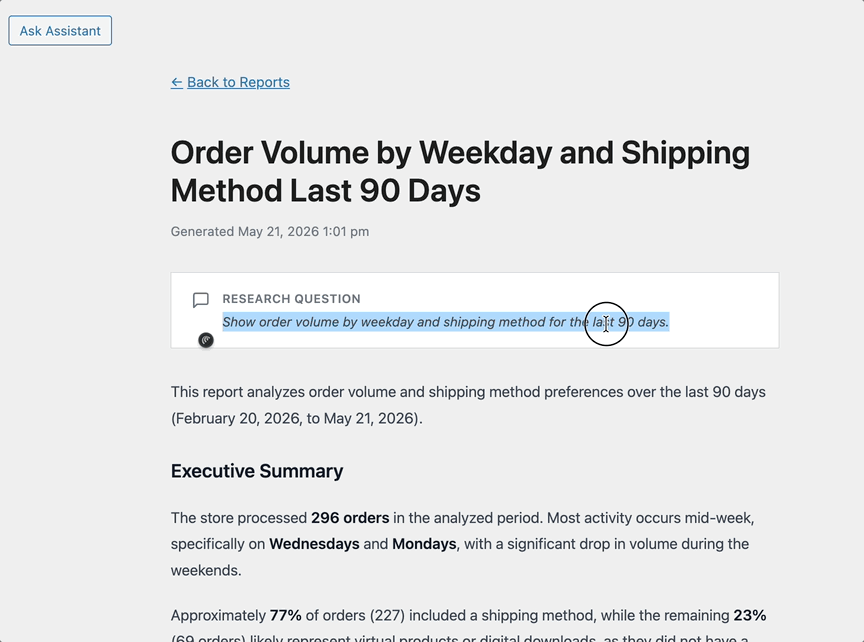 WooCommerce Analyst