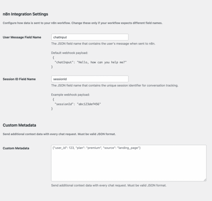 Flexible Chat settings screen with the final configuration step