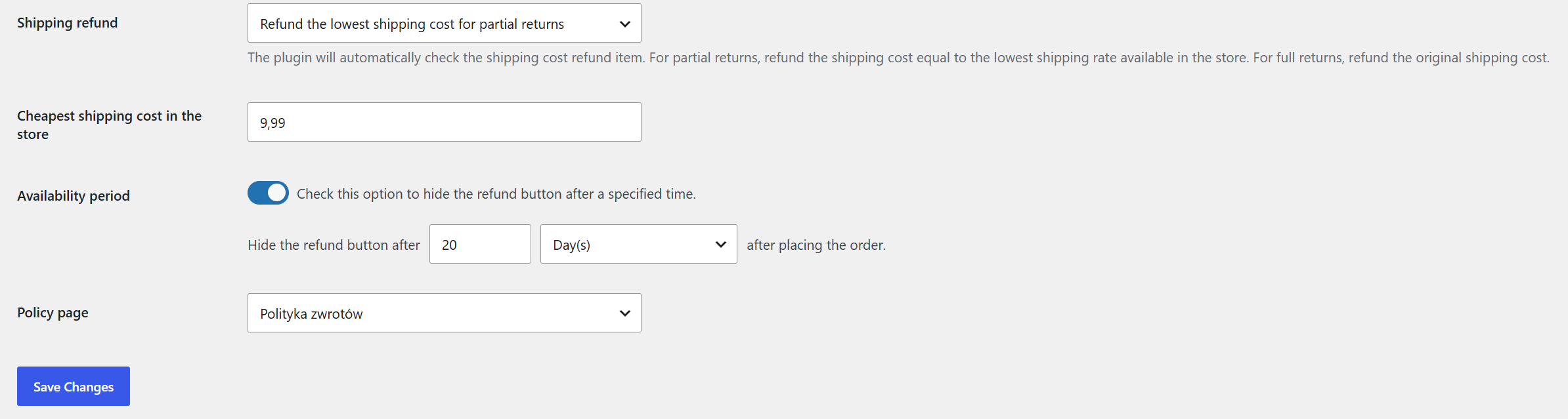 Flexible Refund and Return Order for WooCommerce - cheapest shipping cost setting
