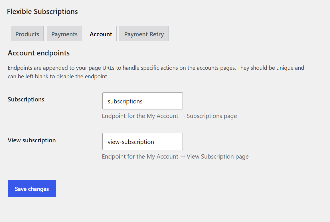 Flexible Subscriptions - endpoints