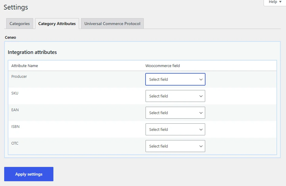 Product Export - attribute mapping