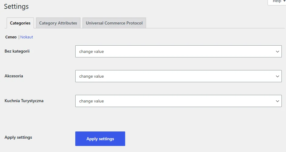 Product Export - category mapping