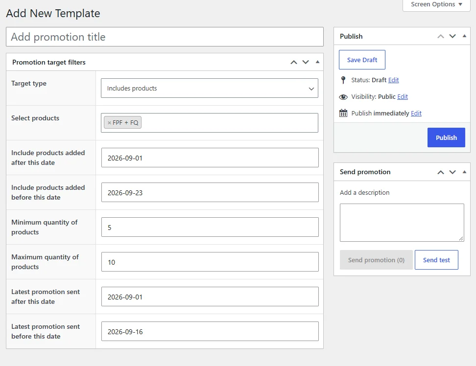 Flexible Wishlist - edit a template